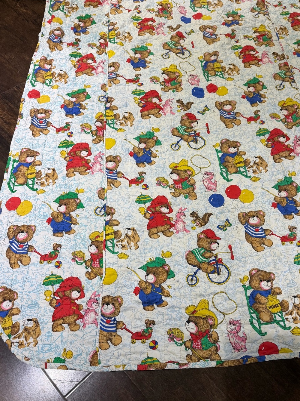 Vintage Teddy Bear Bed Spread Blanket